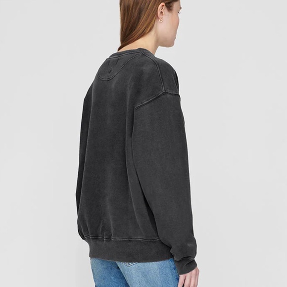 NEW NWT Anine Bing RAMONA SWEATSHIRT LOS ANGELES WASHED BLACK size L - Picture 5 of 9